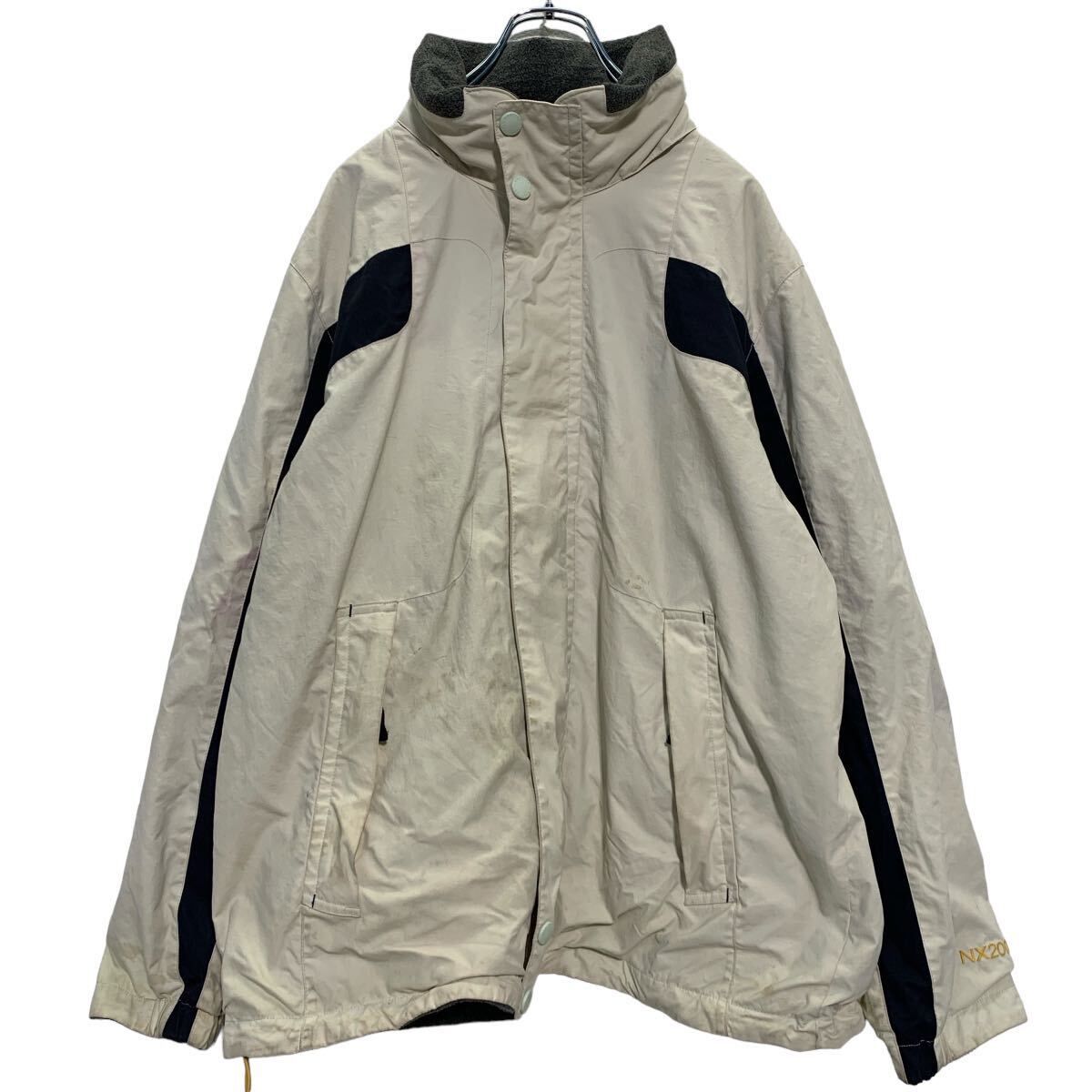 NAUTICA ジップアップ マウンテンジャケット S アイボリー ネイビー 