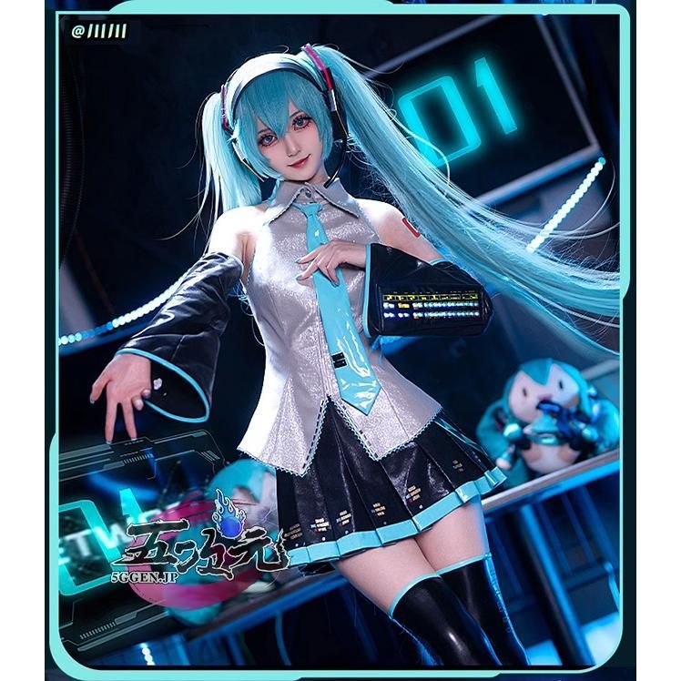 初獣猫 ボーカロイド コスプレ 初音ミク コスチューム 通常V コスプレ衣装 発光Ver