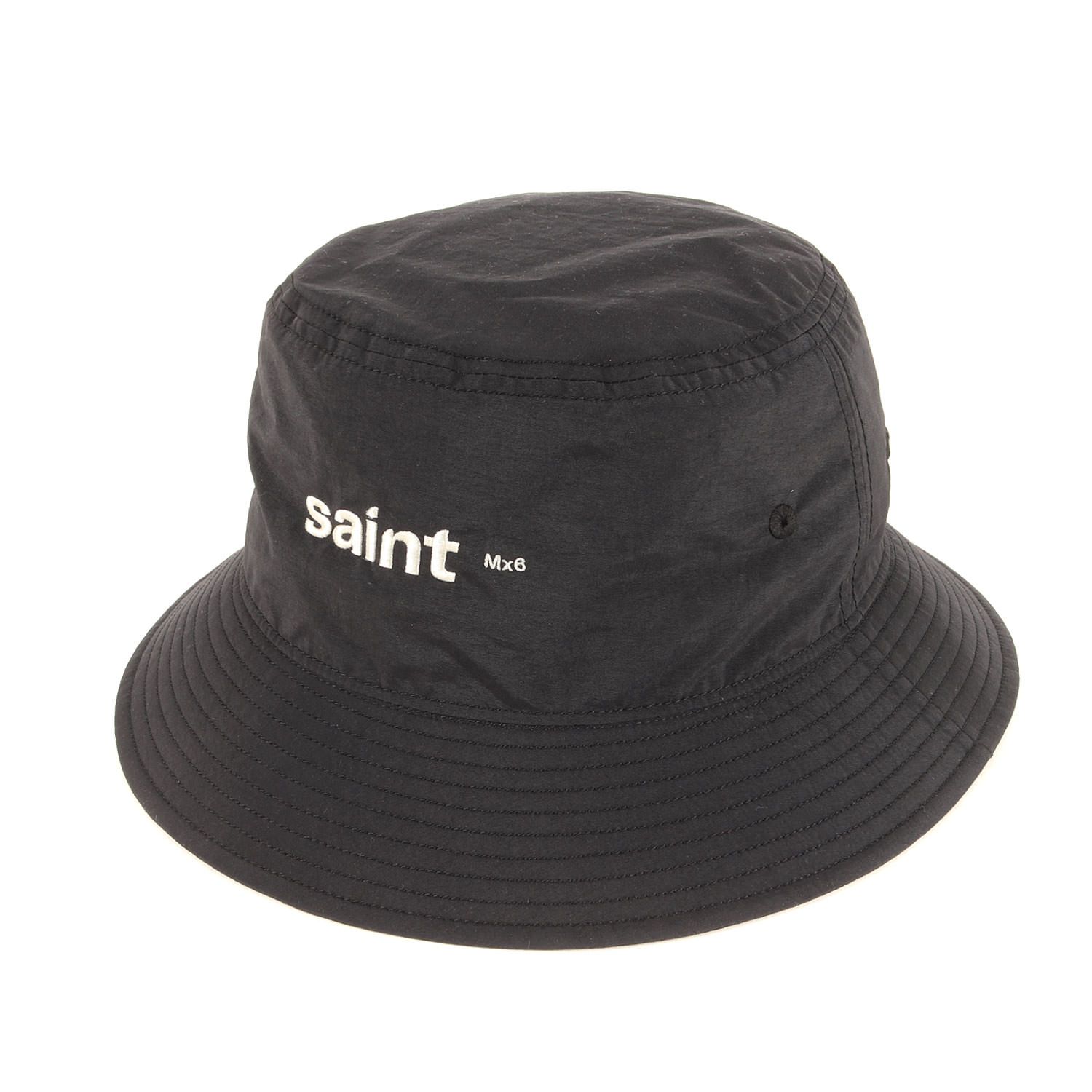 SAINT MICHAEL セントマイケル ハット ブラック 黒 サイズ OS 25SS SAINT BUCKET HAT SM-HR8-0000-82 ブランド 帽子 メンズ