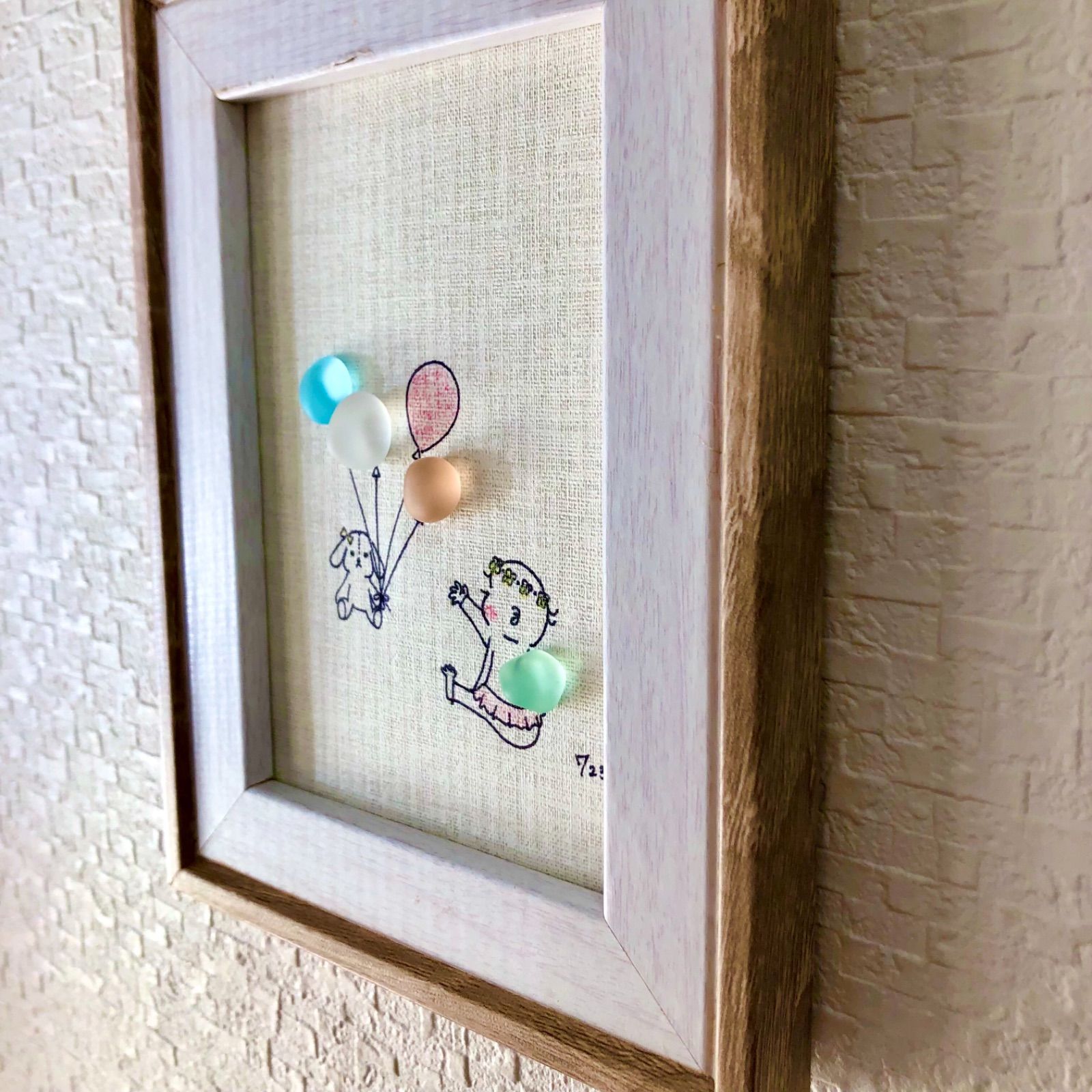 シーグラスアートNo.③『赤ちゃんと風船』 - メルカリ