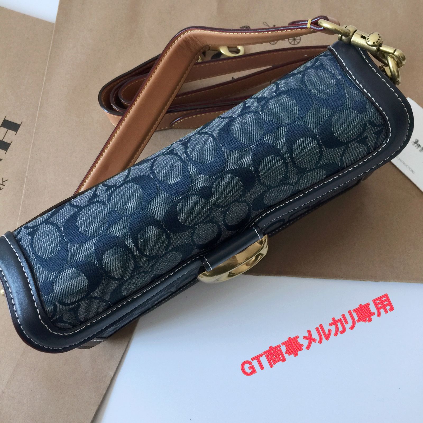 コーチショルダー バッグ 3700 デニム レディース2WAYハンドバッグ