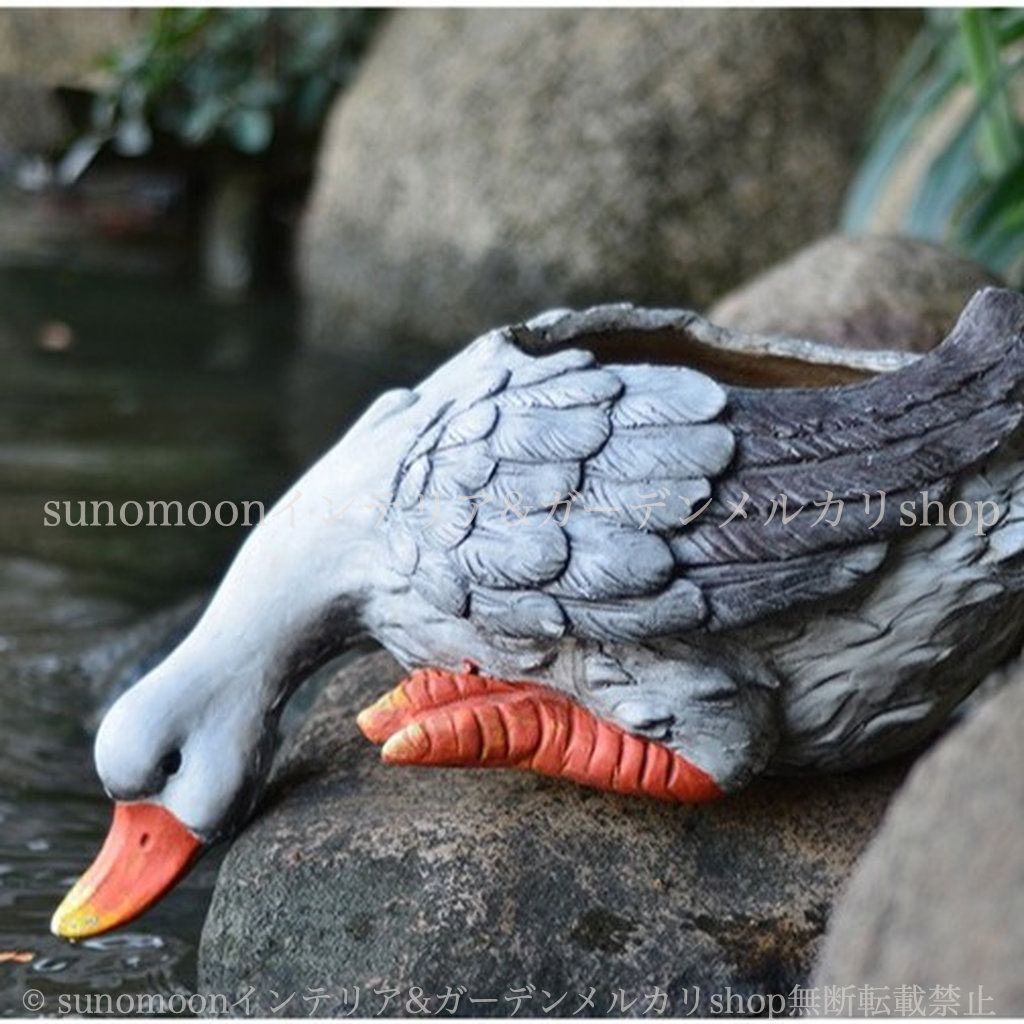 ガーデン雑貨 ガーデン ガーデニング アヒル リアル 鉢植え 雑貨 ガーデンインテリア お洒落 ダック 庭の装飾 美しい プランター 彫刻 動物 8-14 インテリア おしゃれ かわいい フラワーポット 酸化マグネシウム エレガント STEELWINDOWSANDDOORS_COM