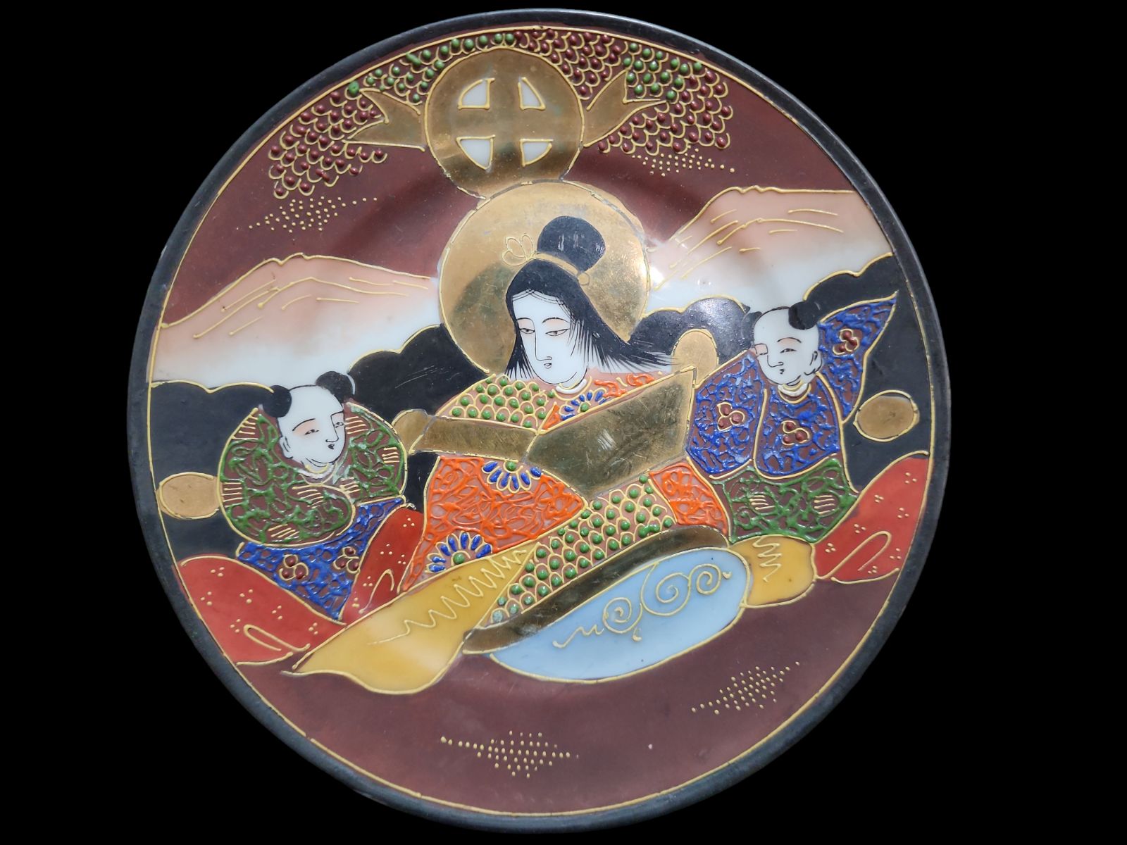 【骨董】幕末〜明治初期　絵皿　飾皿　手書き　金彩　希少　アンティーク　時代もの 骨董】幕末〜明治初期 絵皿 飾皿 手書き 金彩 希少 アンティーク