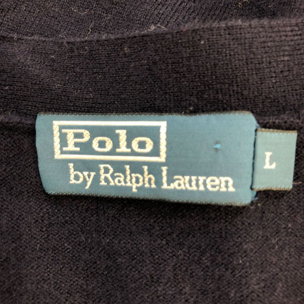 Polo by Ralph Lauren ポロ ラルフローレン カーディガン ワンポイントロゴ ネイビー (メンズ L) 中古 古着 R3326