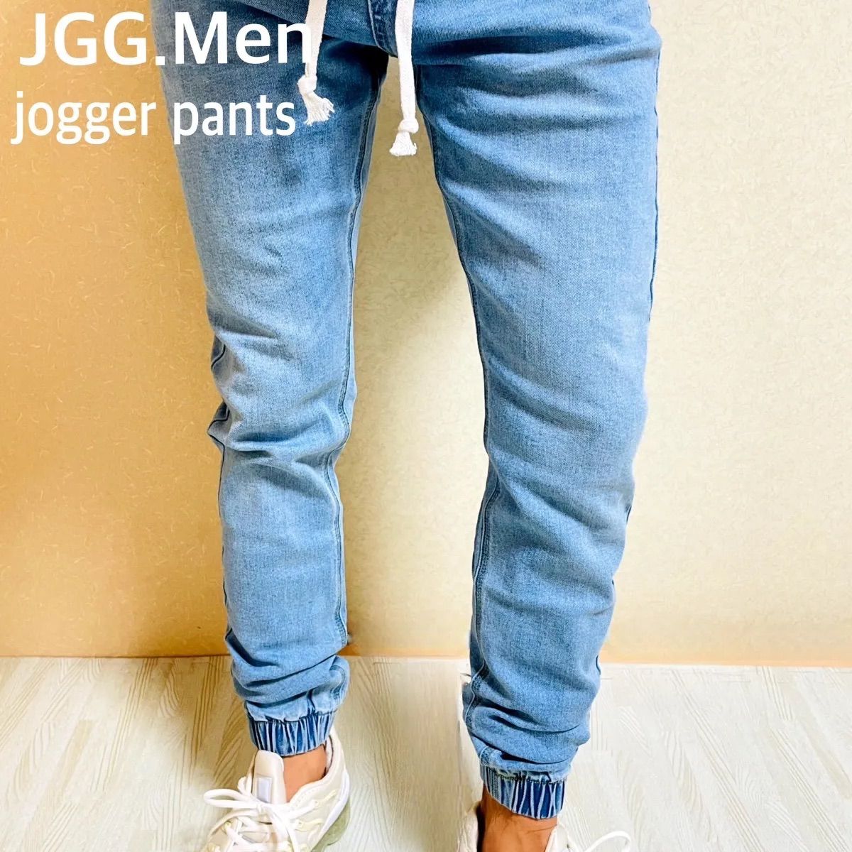 JGG.Men ジェイジージーメンスウェットデニムスキニーデニムサーフ系スキニーパンツ