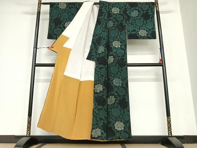 平和屋着物●お召　花唐草文　銀糸　正絹　逸品　AABB6438zg 平和屋着物○お召 花唐草文 銀糸 正絹 逸品 AABB6438zg - メルカリ