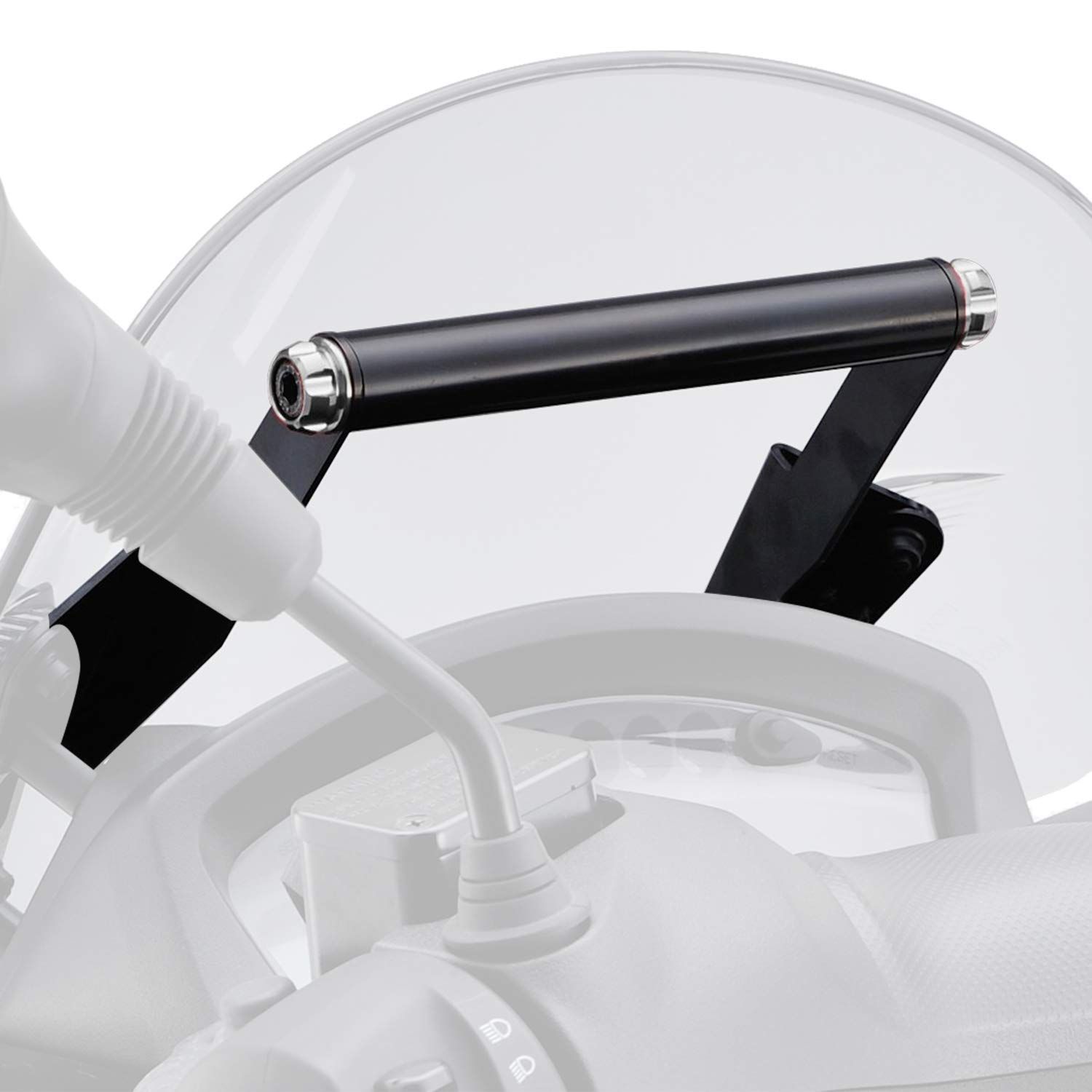 Color シルバー デイトナ Daytona バイク用 スクリーンクランプバー トリシティ125|155 スクリーンマウントバーホルダー アッシュシルバー 16799