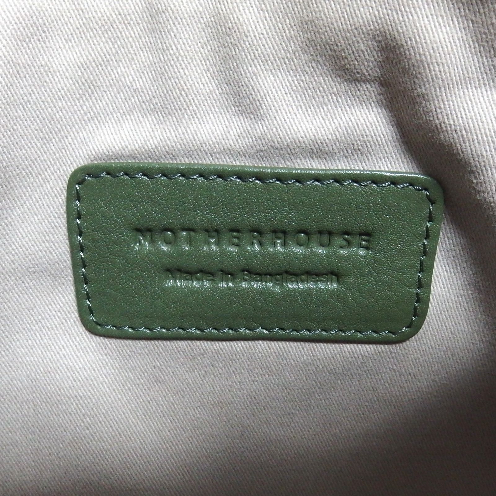 美品☆MOTHERHOUSE Round Moon 2Way Hand レザー カーキ ショルダー 