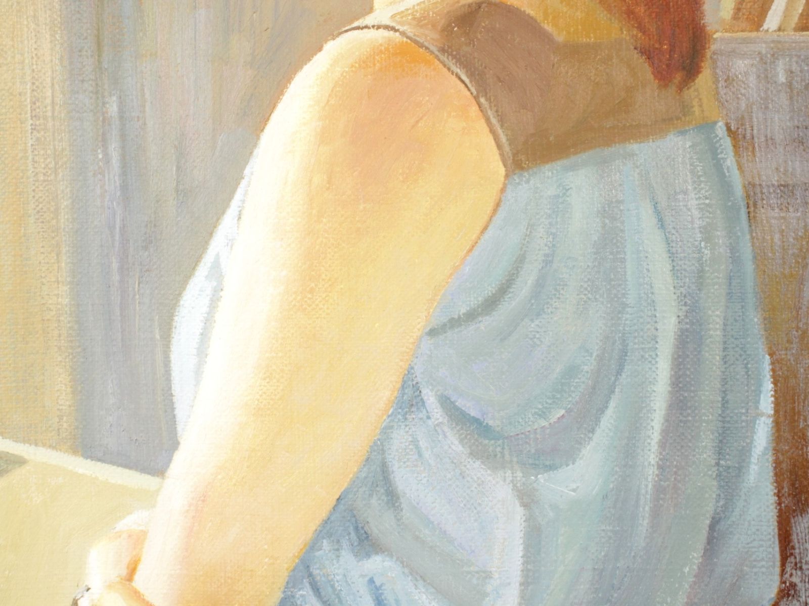 お気に入り 「アトリエの少女」 加藤直樹 肉筆油彩8号 唐物 人物画 少女像 絵画