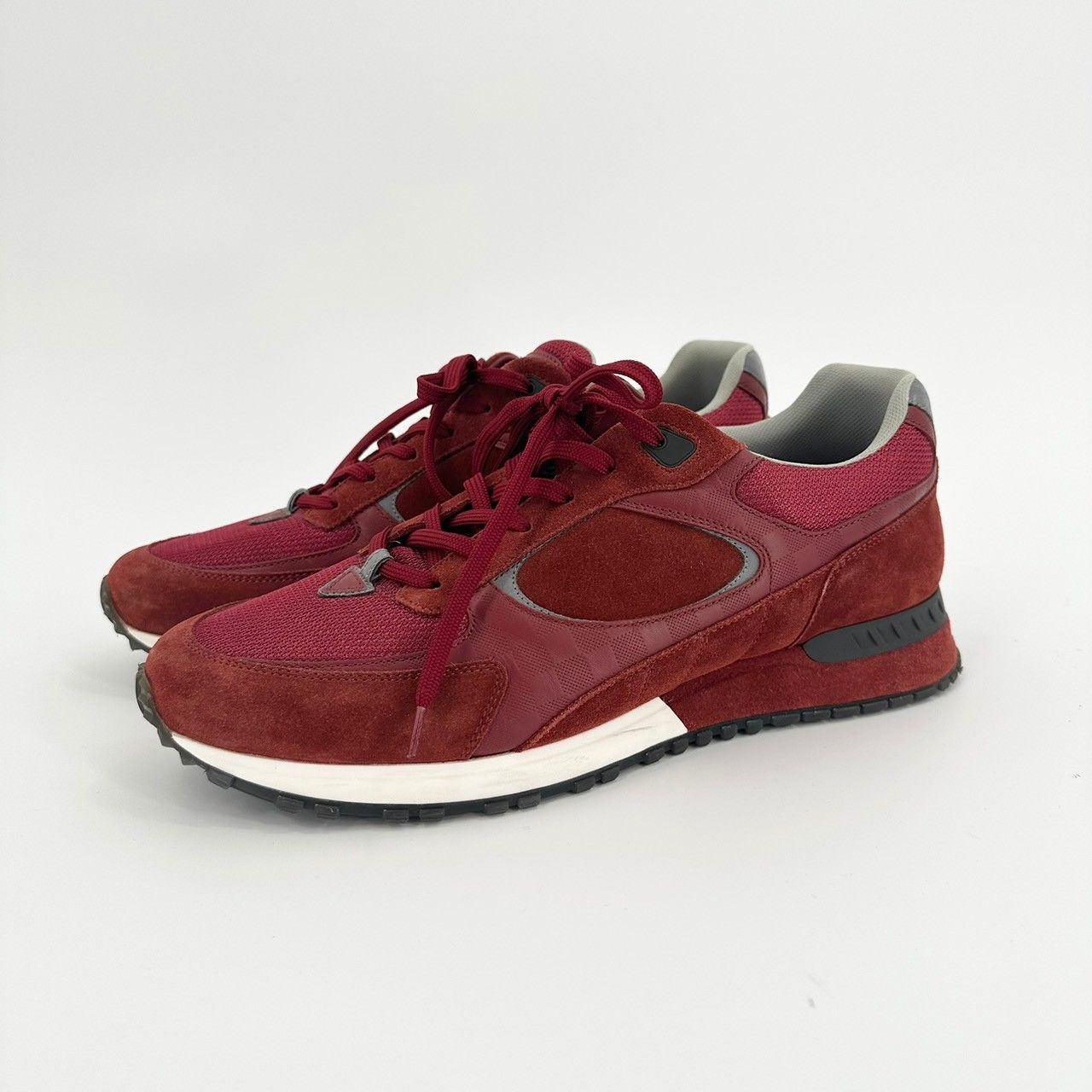 ♪ LOUIS VUITTON ルイヴィトン run away sneaker rouge ランアウェイライン ダミエアンフィニティ スエード  スニーカー ボルドー系 7 1/2 26cm - メルカリ