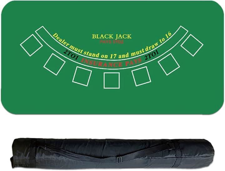 新品SALUDABLE ブラックジャック マット カジノ テーブル 120cm 60cm 収納ケース付き