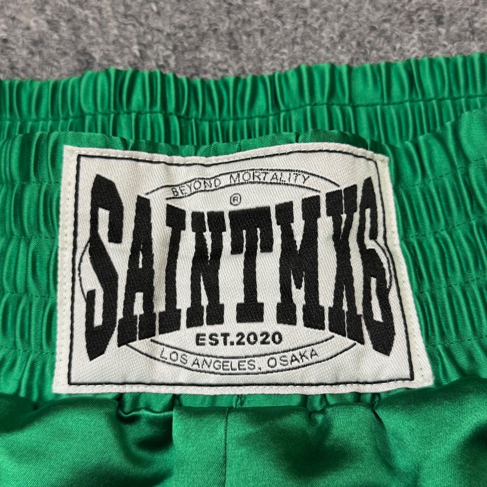 参考上代55000円 SAINT MICHAEL 23SS SHORTS BOXING GREEN ボクシング 