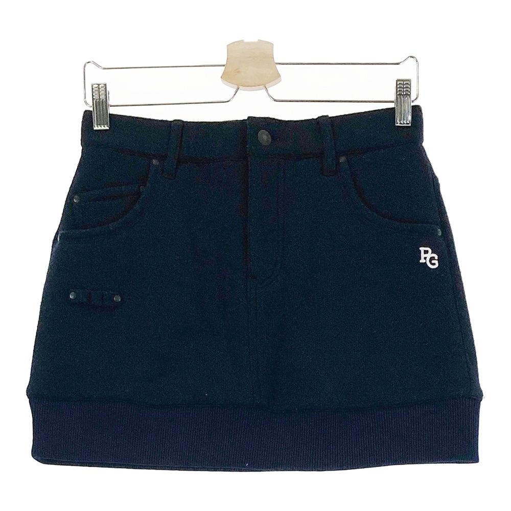 サイズ：0 PEARLY GATES パーリーゲイツ リブ付 スカート ネイビー系