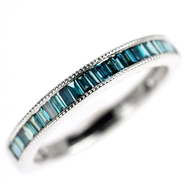 GSTV K18WG トリートブルー ダイヤモンド リング 0.35ct ハーフ