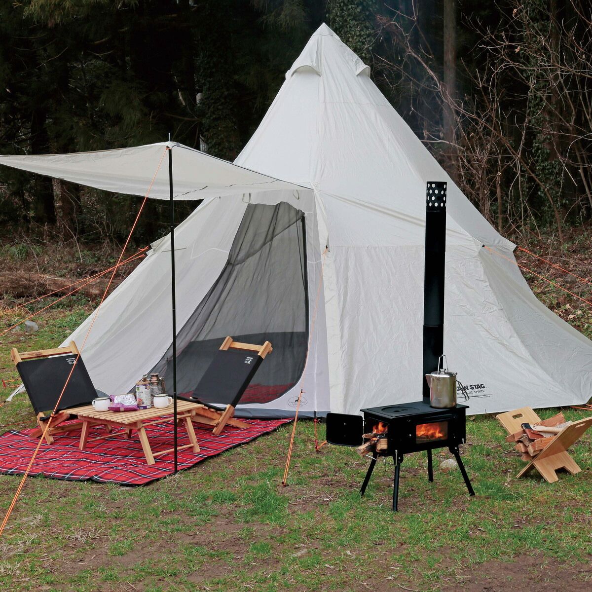 ガラス窓付 角型ストーブ