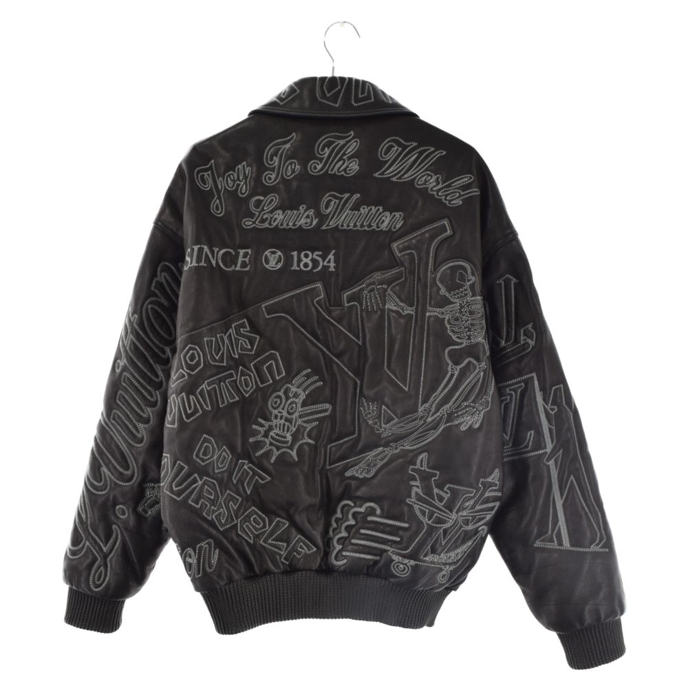 LOUIS VUITTON (ルイヴィトン) 21AW Embroidered Leather Bomber Jacket エンブロイダリー レザー  ボンバージャケット ブラック RM212 ZCZ HLL83E - メルカリ