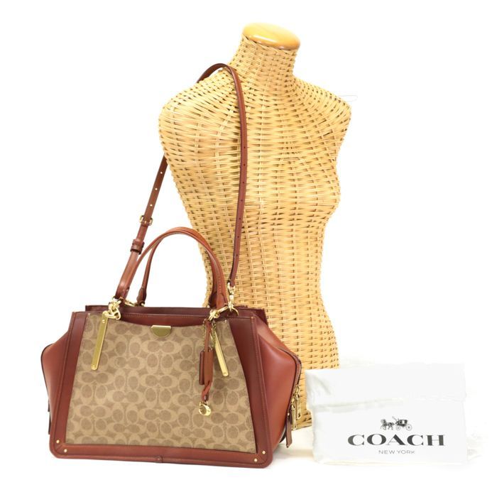 美品 COACH レザー ドリーマー 2WAY ショルダーバッグ 茶レザー