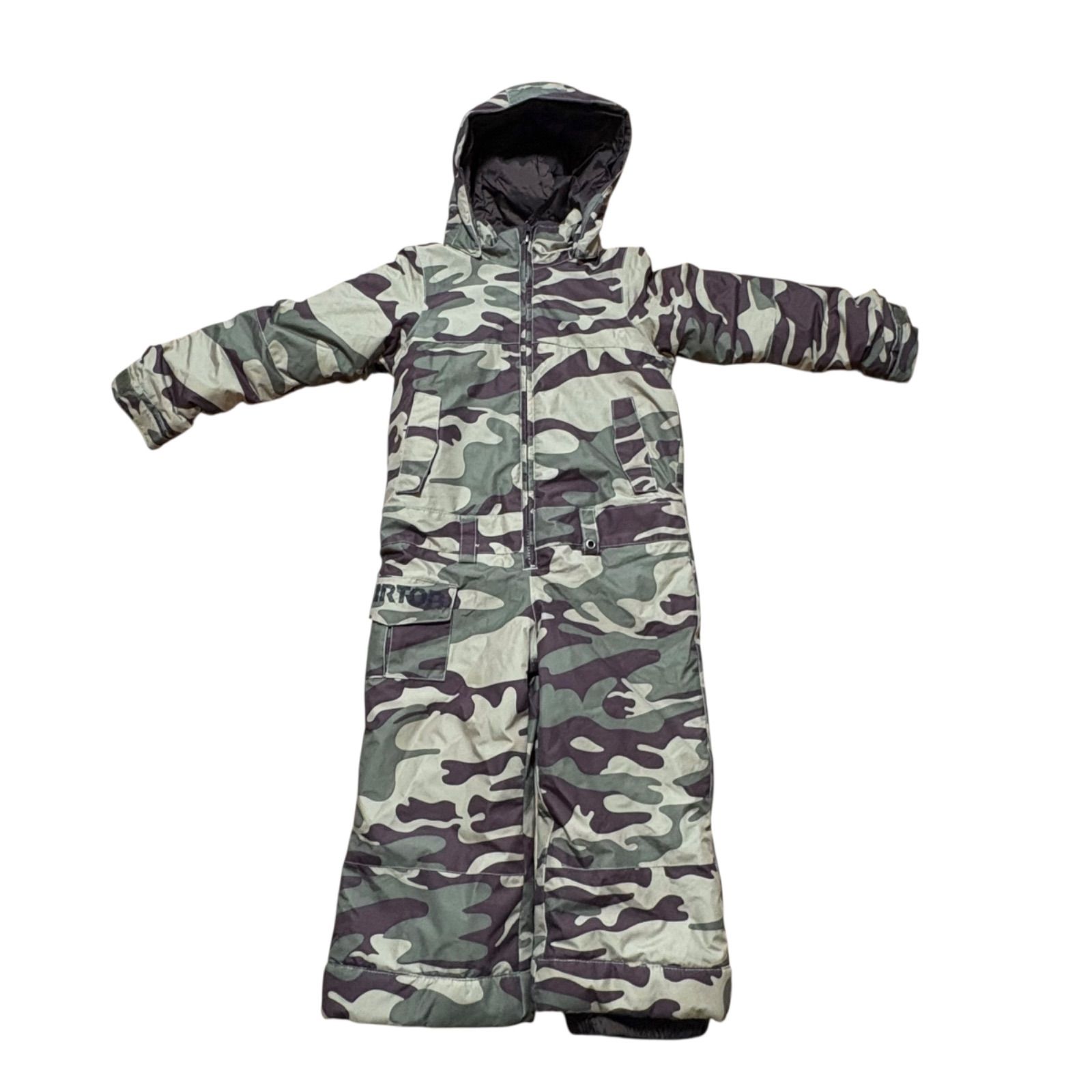 バートン スノーボードウェア カモフラ オールインワン つなぎ 4T スノーウェア スキーウェア キッズ