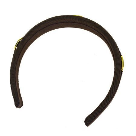 【】 超美品 サルバトーレフェラガモ Salvatore Ferragamo ヴァラ カチューシャ ヘアアクセサリー ブラウン キャンバス 00BK634