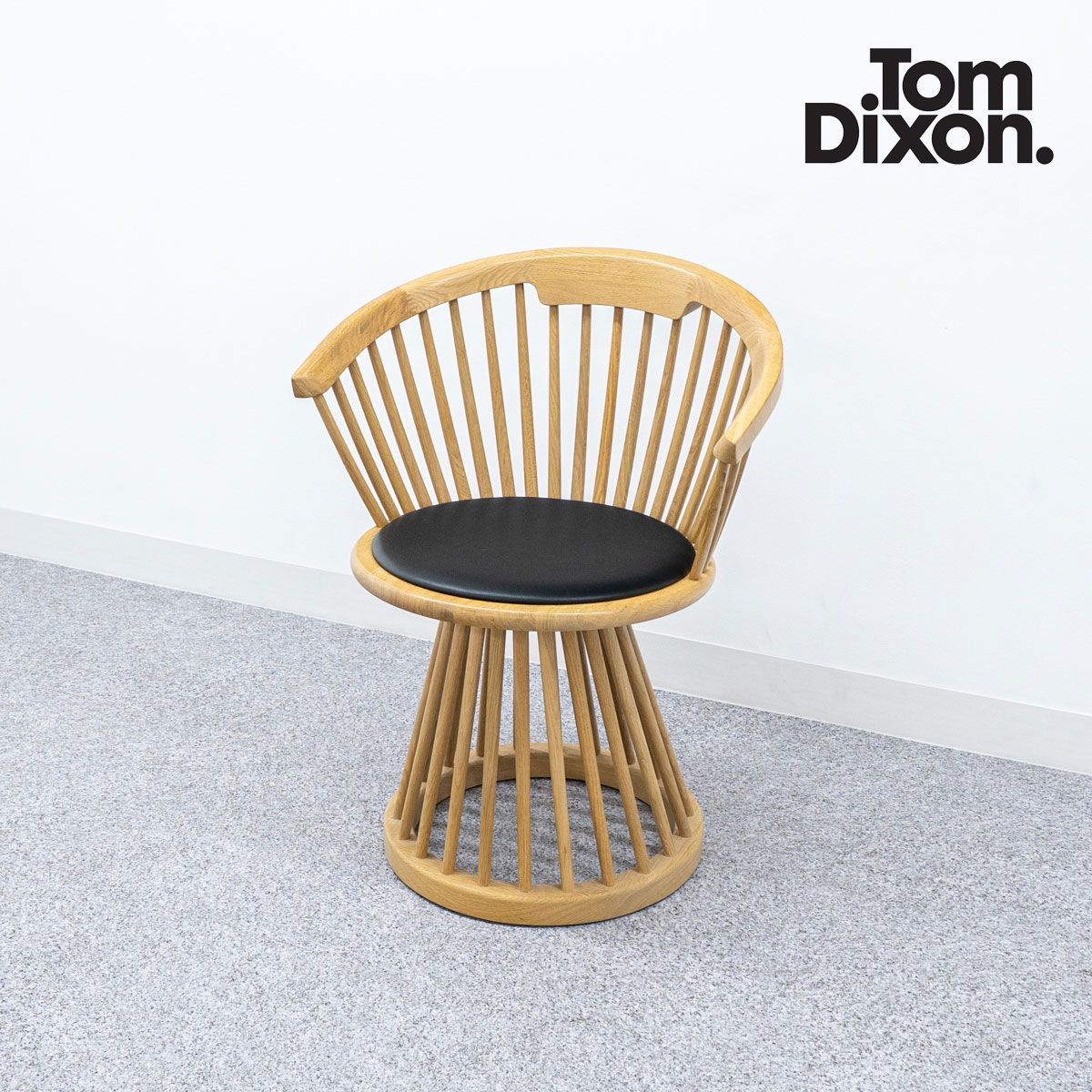 Tom Dixon トムディクソン FAN DINING CHAIR ファン ダイニング チェア アーム リビング ラウンジ オーク レザー ナチュラル 定価20万 1