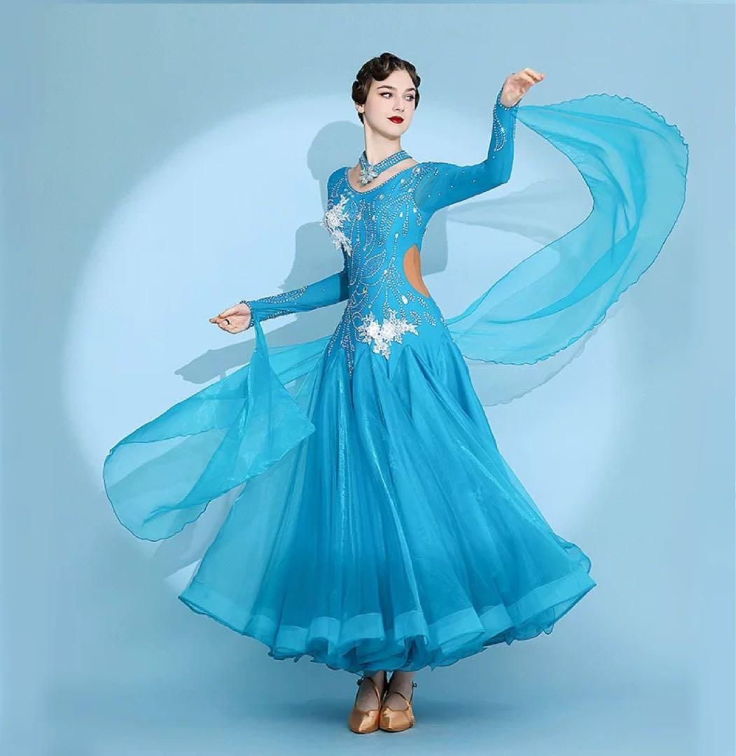 スタンダードダンスドレス✨発表会に最適！チョーカー＆フロート付き 2025年新作 スタンダードダンスドレス♪発表会に最適！チョーカー