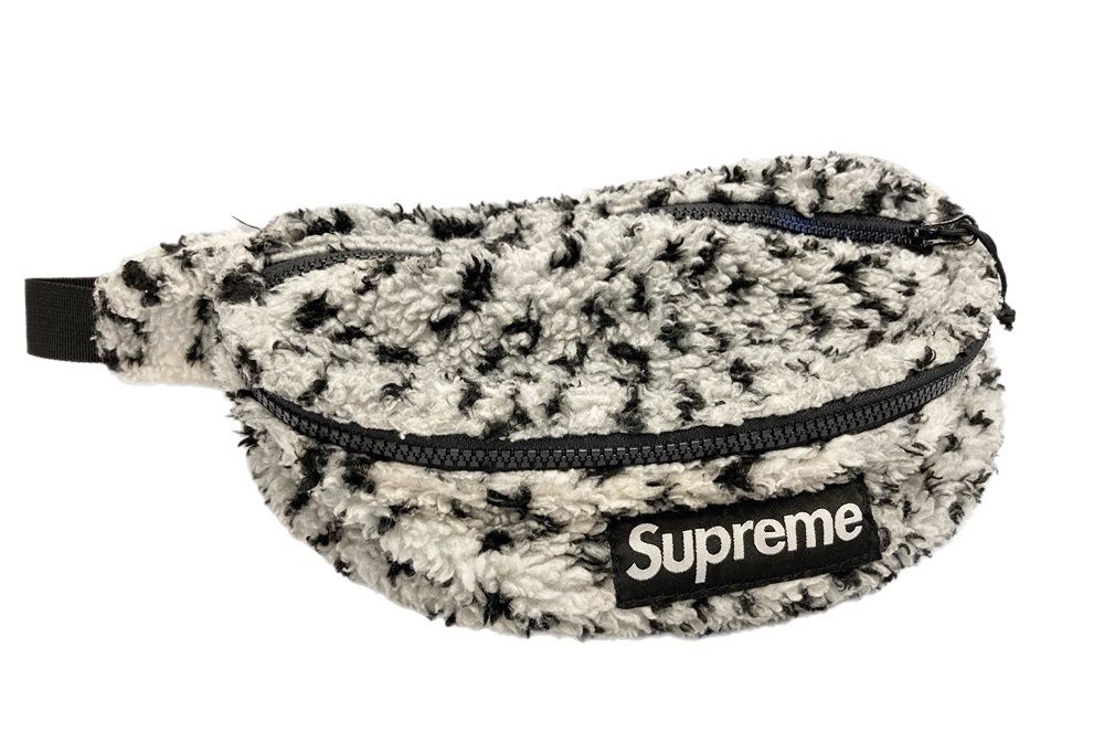 シュプリーム SUPREME Leopard Fleece Waist Bag White 17FW