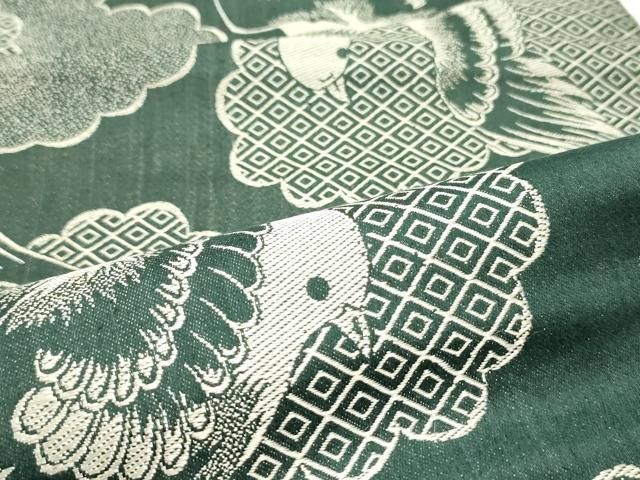  平和屋着物 アンティーク 大正ロマン 両面 全通柄京袋帯 雲取り飛鳥文 正絹 ob その他 着物 浴衣