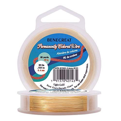 BENECREAT 全長60m線径0.4アクセサリーワイヤー アートワイヤー 光沢感