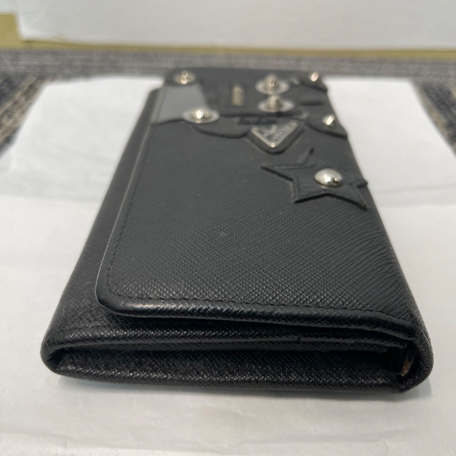 NPA】PRADA プラダ ロボット 長財布 三角ロゴ サフィアーノ 黒