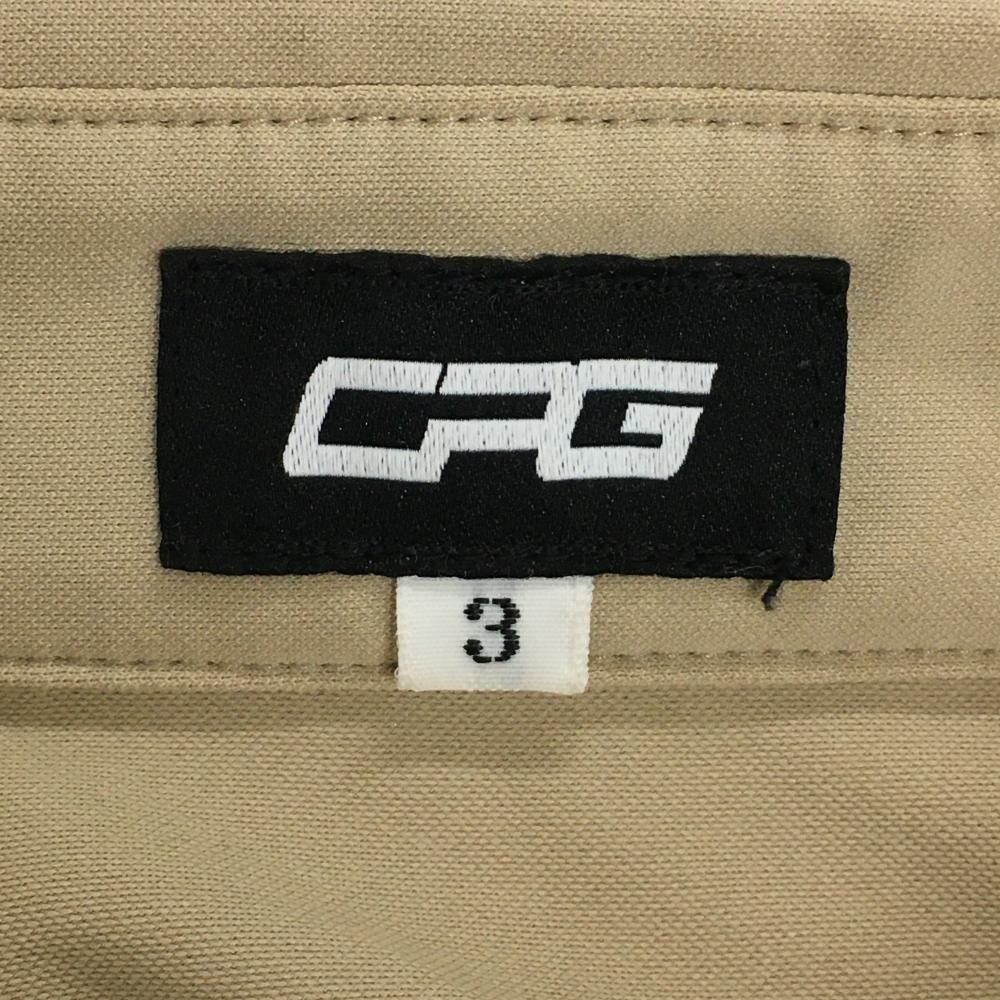 【超美品】CPG 半袖ポロシャツ　ベージュ 背面ビッグロゴ シリコンワッペン メンズ 3(L) ゴルフウェア 2023年モデル CPG 超美品】CPG 半袖ポロシャツ ベージュ 背面ビッグロゴ シリコン