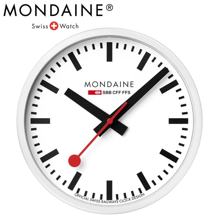 モンディーン MONDAINE ウォールクロック NEWカラー ホワイト|ホワイト 壁掛け時計 A990.CLOCK.10SBB 正規品