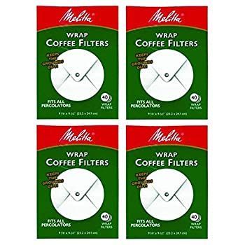 4 Pack White - Melitta White Wrap Around Coffee Filter for Percolator Pack of 4