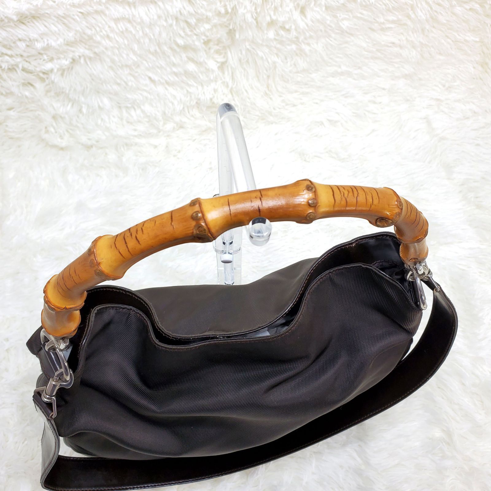 グッチ GUCCI バンブー ショルダーバッグ 2WAY 黒 - メルカリ