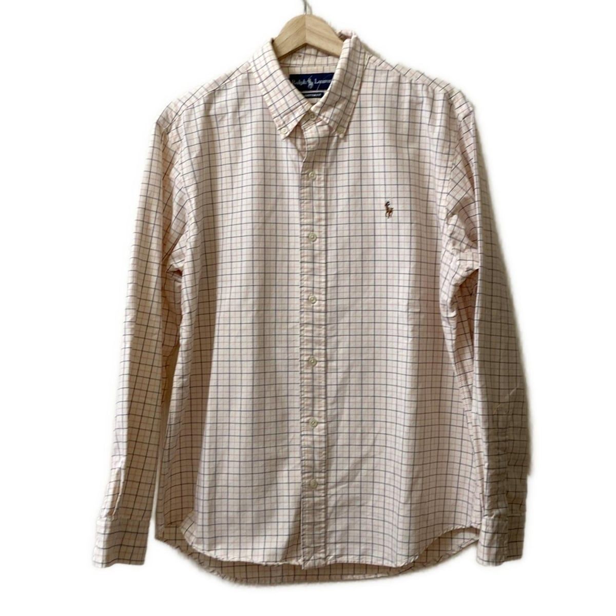 RalphLauren ラルフローレン 長袖シャツ サイズLL メンズ - 白×パープル×ピンク チェック柄