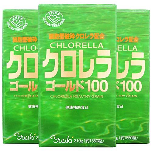 ユウキ製薬 クロレラ ゴールド 3個セット 153-309日分 約1550粒 サプリ 細胞壁破砕 100％