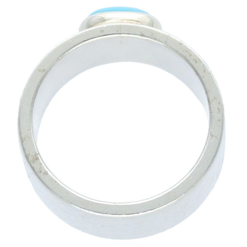 廃盤モデル 新品未使用 サード 縄付きターコイズ 平打ちリング サイズ17号 廃盤モデル 新品未使用 サード 縄付きターコイズ 平打ちリング