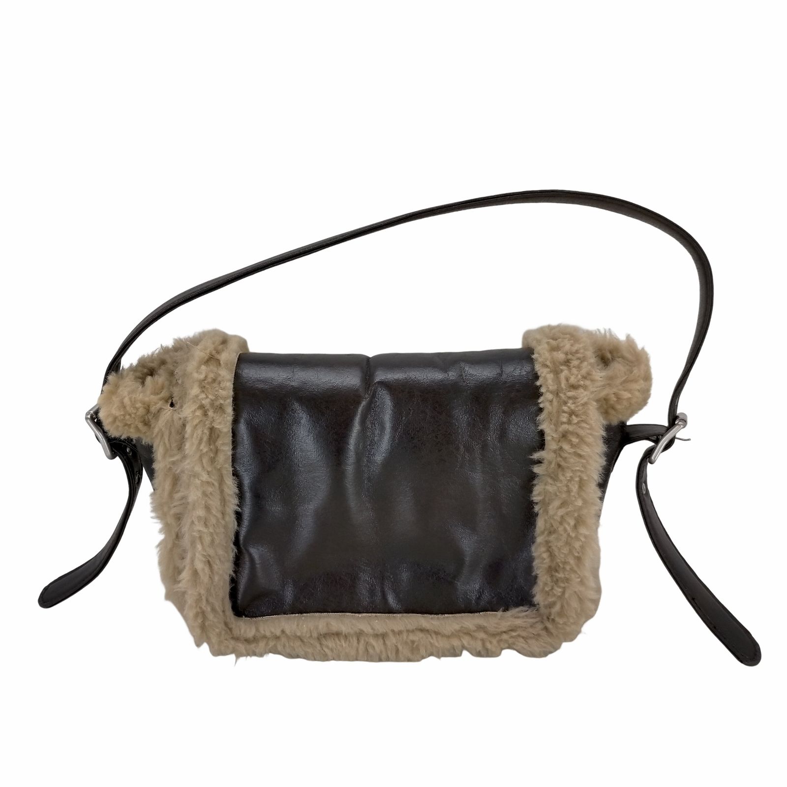 フェイクファー ボディバッグ ザラ ZARA フェイクファー クロスボディバッグ レディース 表記