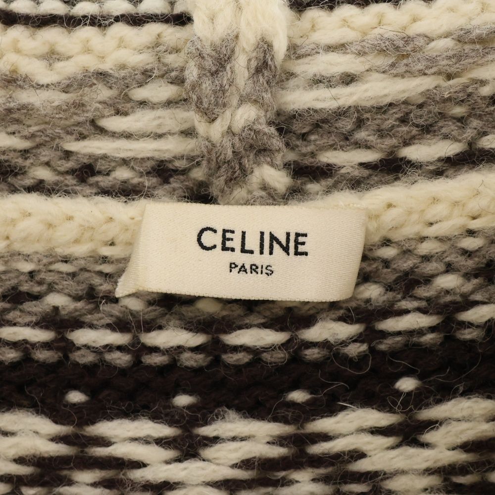 CELINE (セリーヌ) 21AW Baja fair isle Shetland wool hoodie バハ