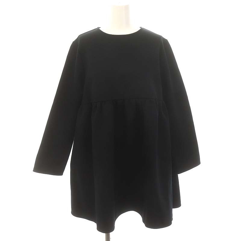 ヨリ 23AW ダンボールニットチュニック 長袖 黒 YR11-23147AW ヨリ 