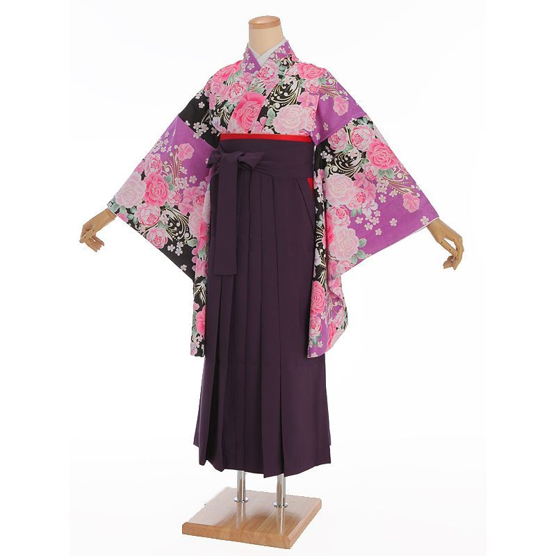 袴セット 大学卒業式 大学生 専門 卒業式 袴 女子 3点セット パープル系 Z004