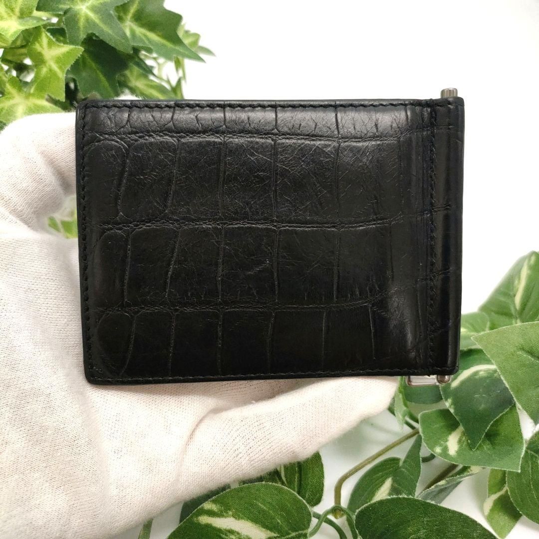 クロコ型押しレザー ブラック