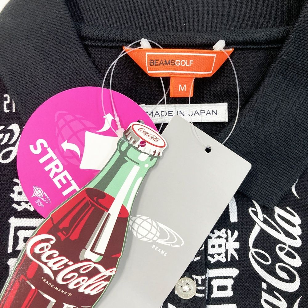 サイズ M BEAMS GOLF ビームスゴルフ ×Coca Cola 半袖ポロシャツ 総柄 ブラック系 240101419068 ゴルフウェア レディース ストスト LLC-HASEGAWATOSO_COM