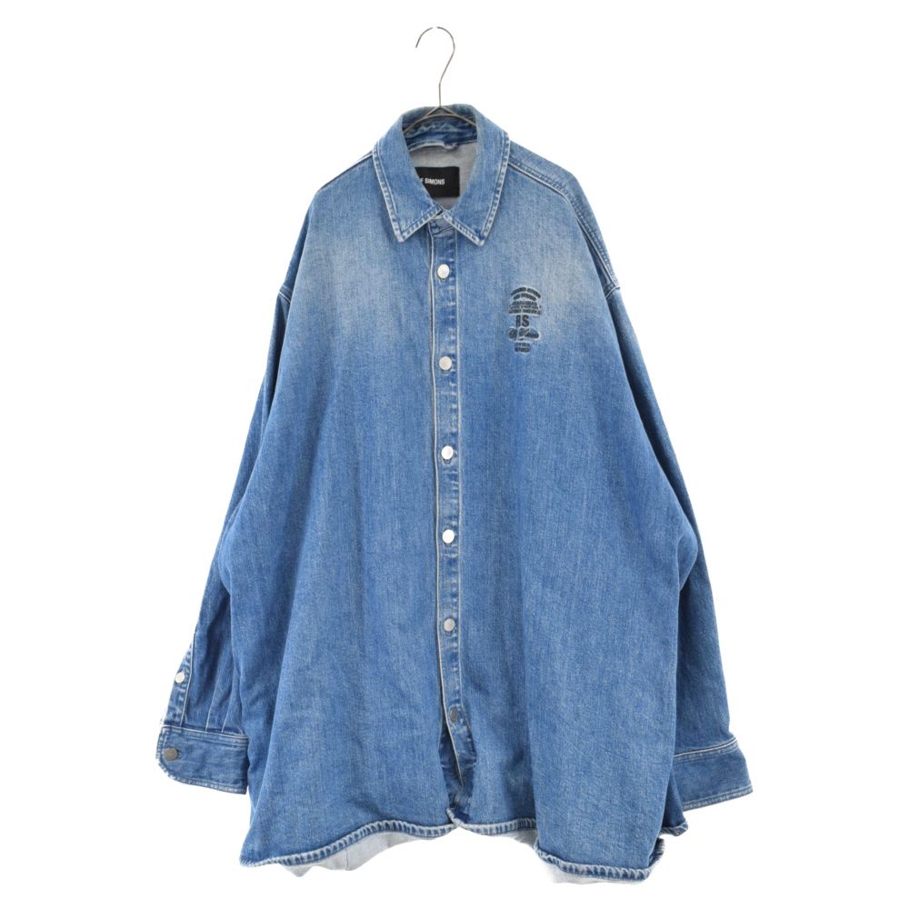 RAF SIMONS (ラフシモンズ) 19AW Big fit denim shirt 192-727B パッチ ...