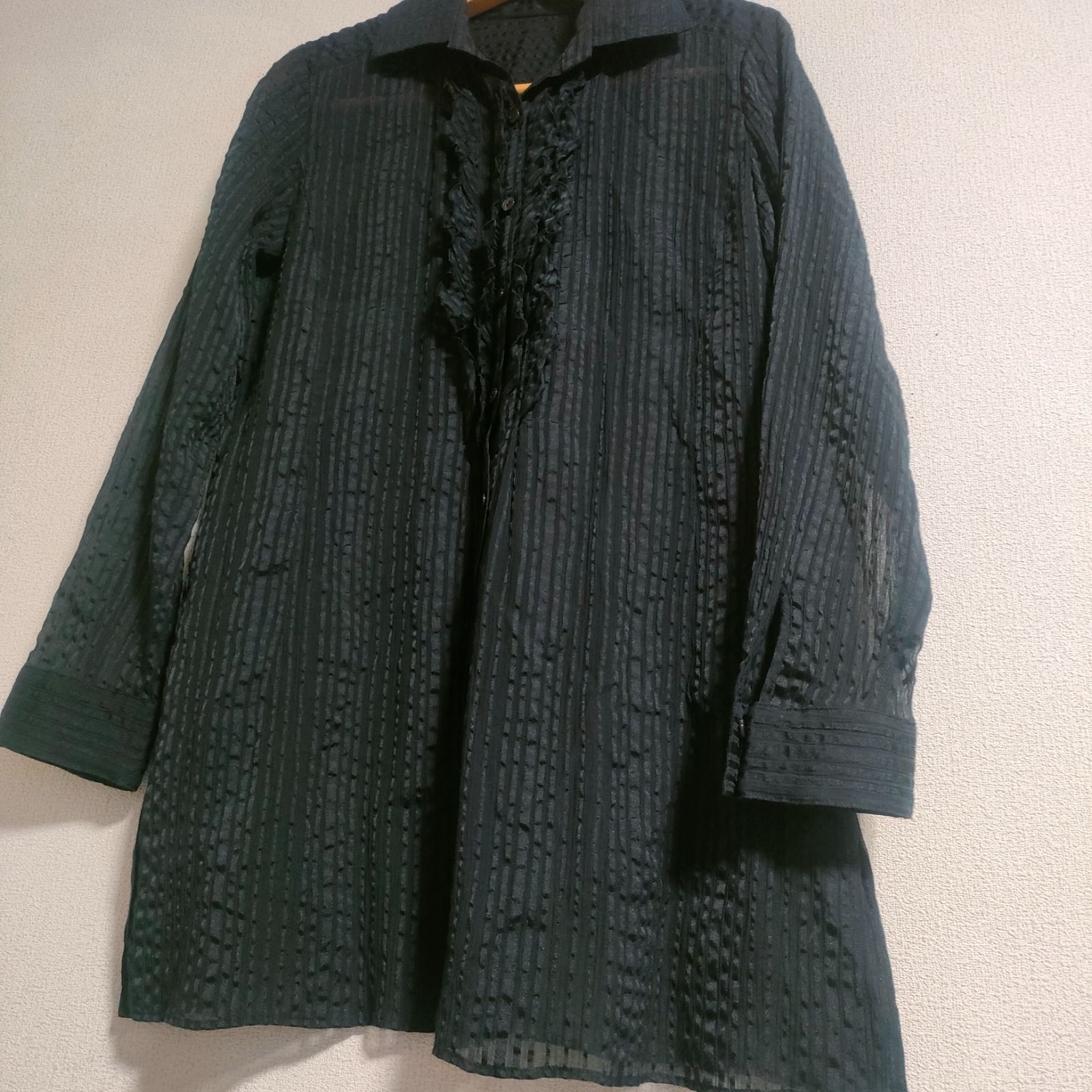 Leilian レリアン シャツ ブラウス ブラック 黒 サイズМ 9号 ロング丈 