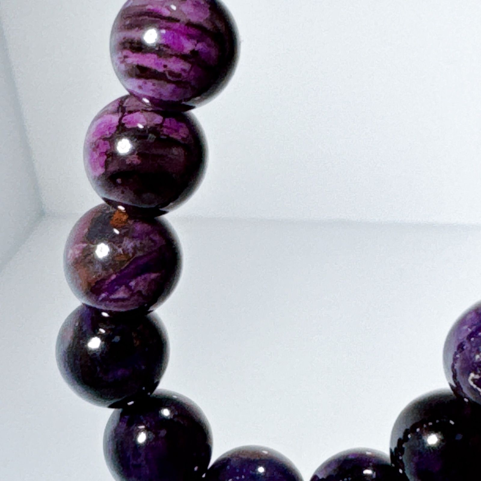 天然スギライトブレスレット 紫色スギライトブレスレットNO25-2385鑑別付