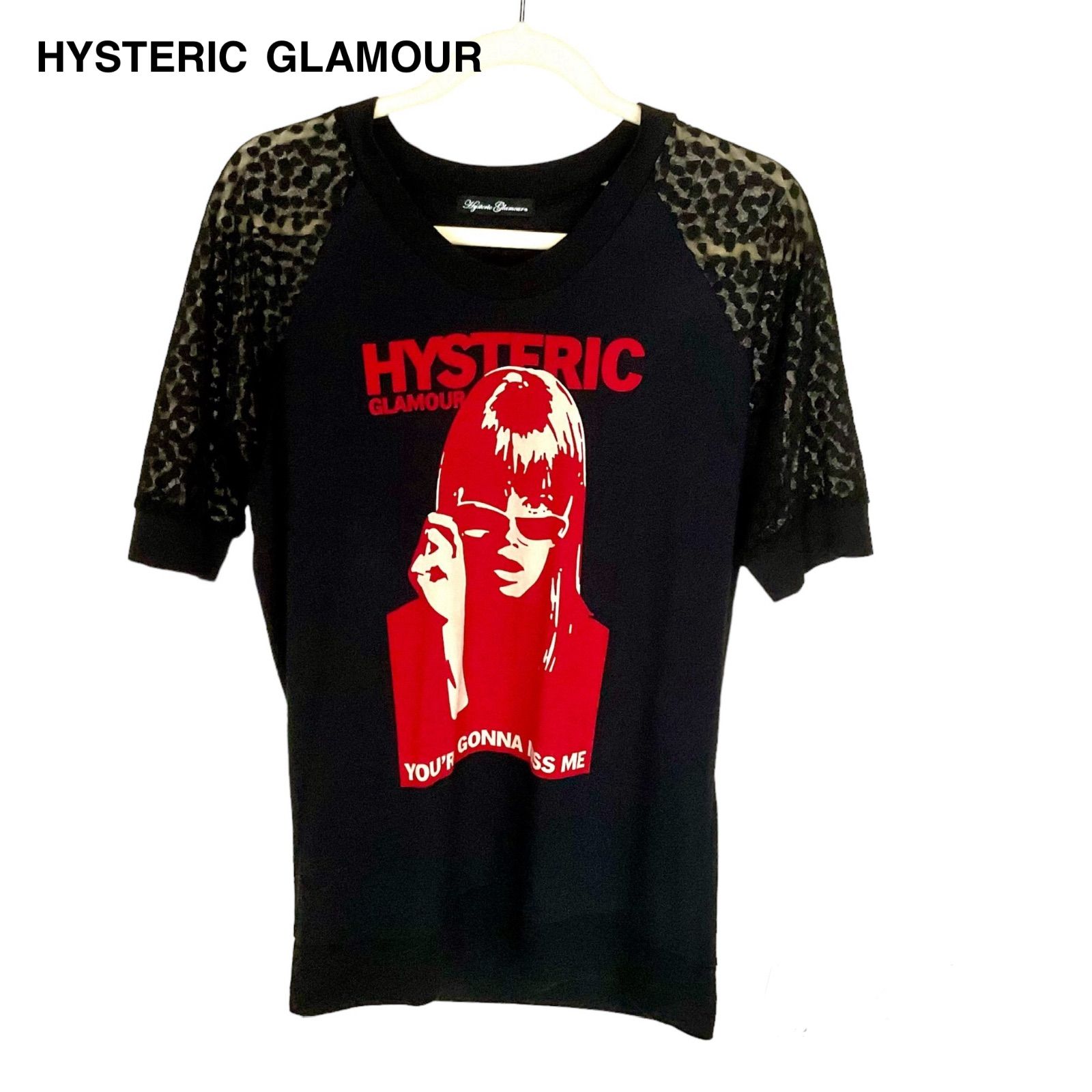 袖ドット ヒスガール】 HYSTERIC GLAMOUR ヒステリックグラマー 袖ドットチュール ヒスガール ロゴ 丸首 クルーネック Tシャツ  カットソー 半袖 ブラック 黒 赤 レディース フリーサイズ 美品 正規品 - メルカリ