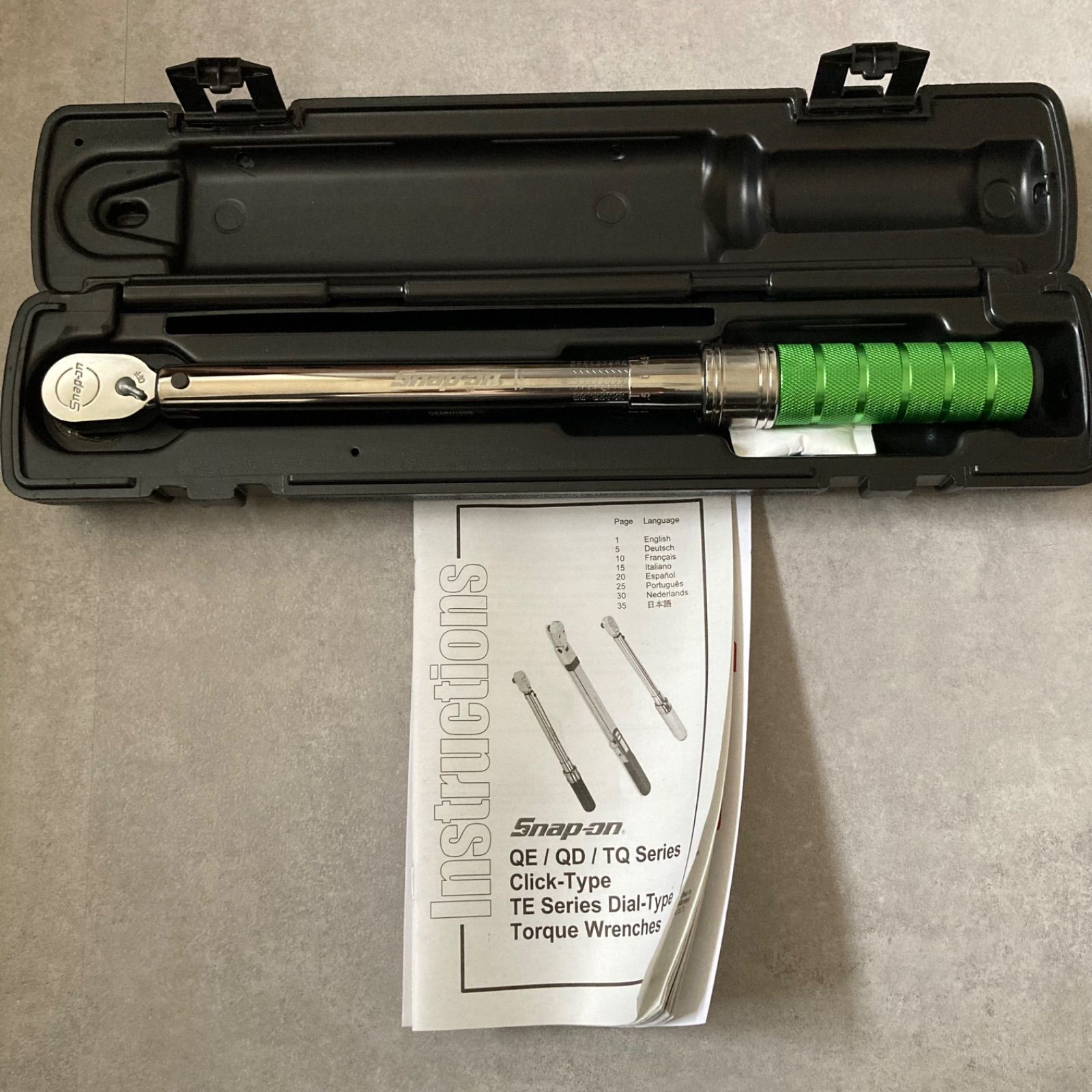 Snap-on スナップオン 3|8 9.5mm ダイヤル式トルクレンチ QEシリーズ QE2RN100G 締付工具 グリーン モデル