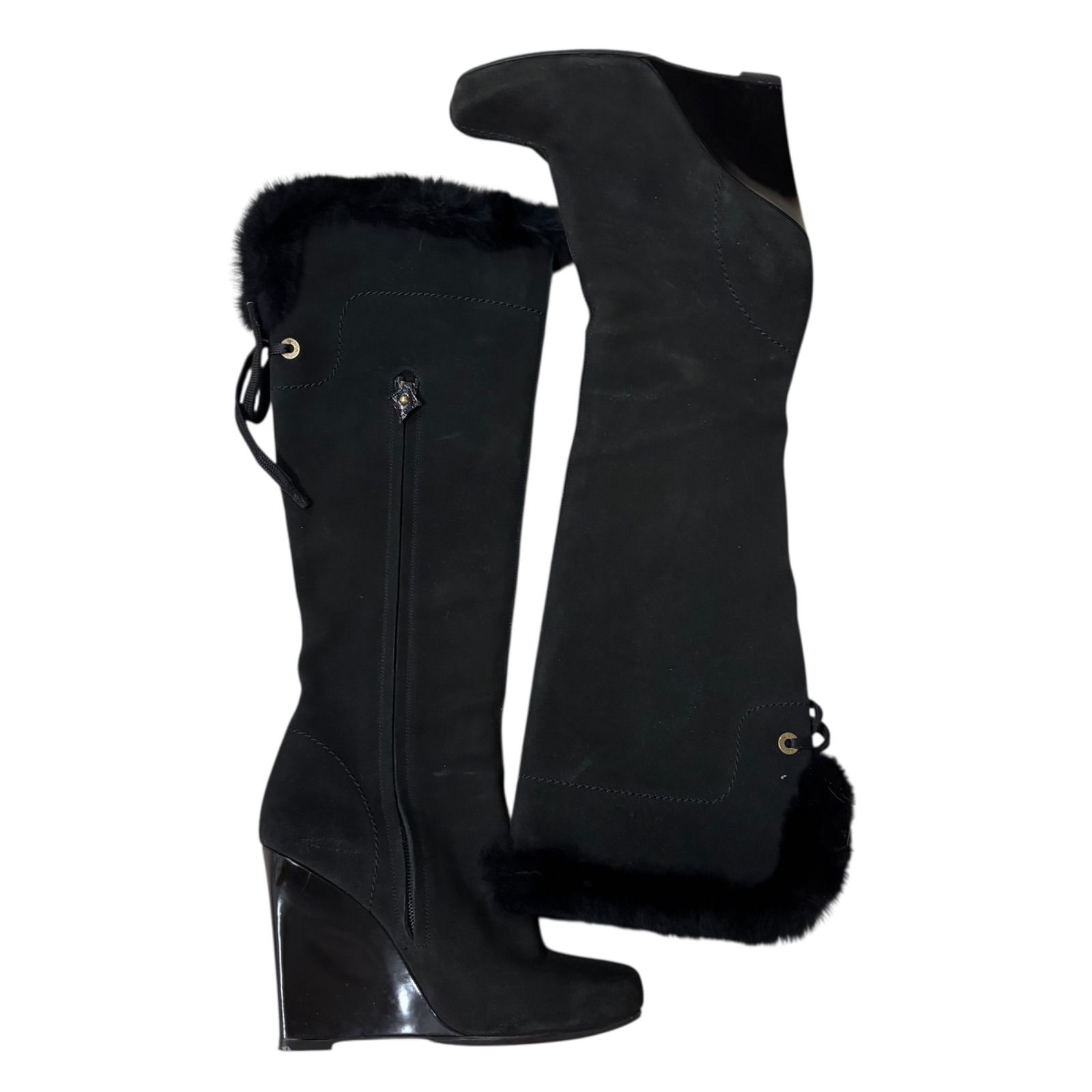 Z1563LOUIS VUITTON ルイヴィトン ロングブーツスエード ファー