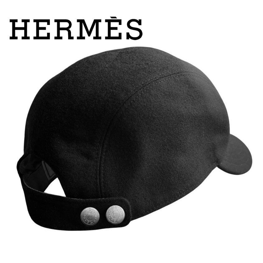 エルメス HERMES 激レア キャスケット 黒 カシミヤ100 帽子 セリエ 