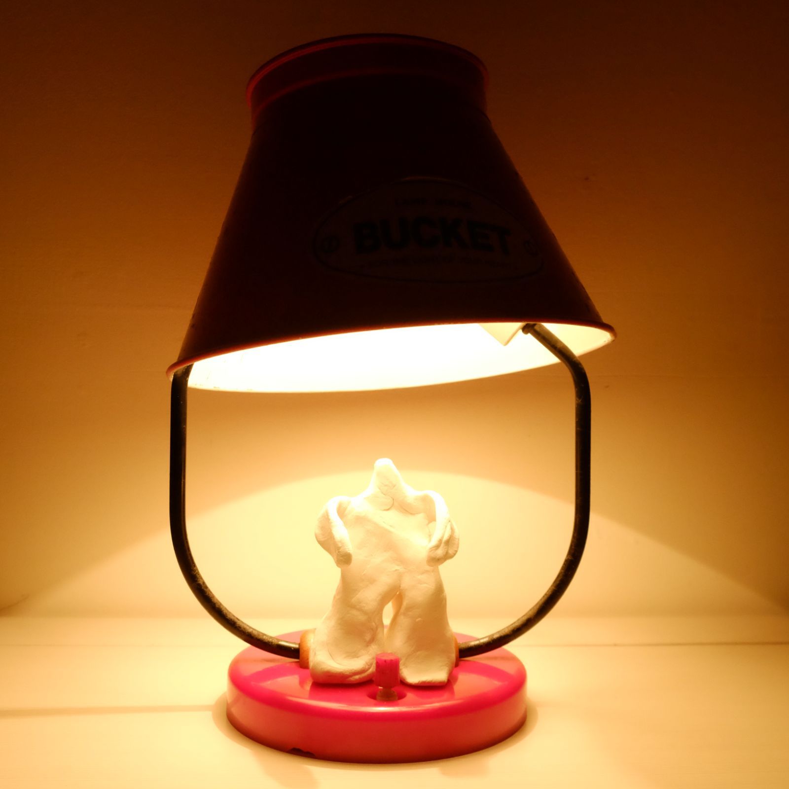 ナショナル　松下電器　テーブルランプ　白熱灯スタンド ナショナル 松下電工株式会社 LAMP HOUSE バケツライト レッド